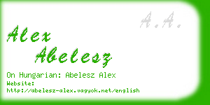 alex abelesz business card